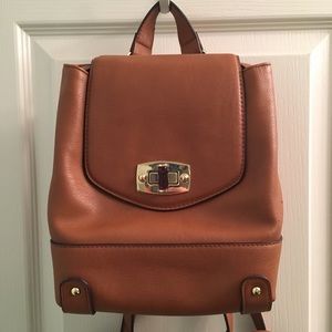 Faux leather small backpack